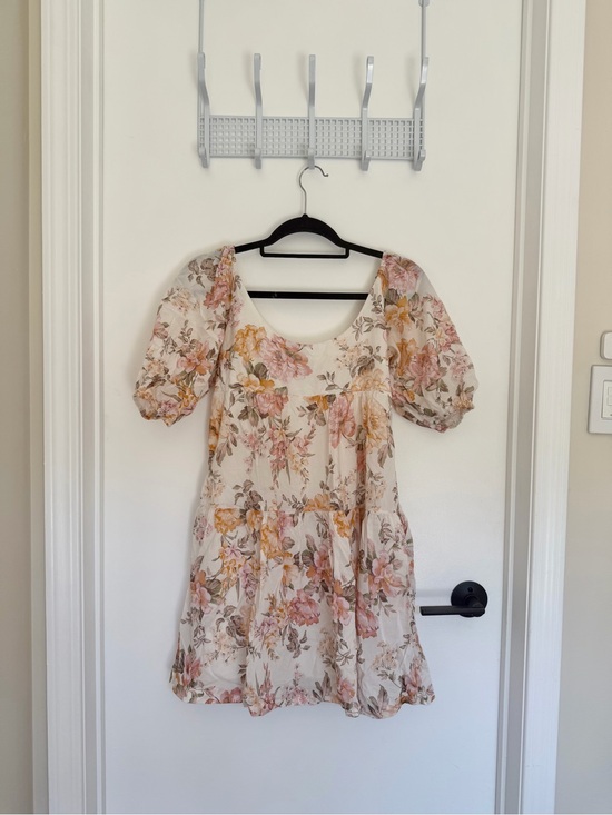 Ever New Dresses & Skirts - Ever New Floral Mini Dress in Cream with Pink and Mustard Flowers